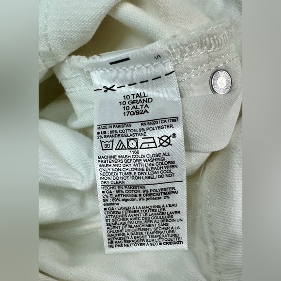 Old Navy Rockstar High Rise Super Skinny White Jeans Tummy Control 10 Tall NWT - Picture 6 of 13